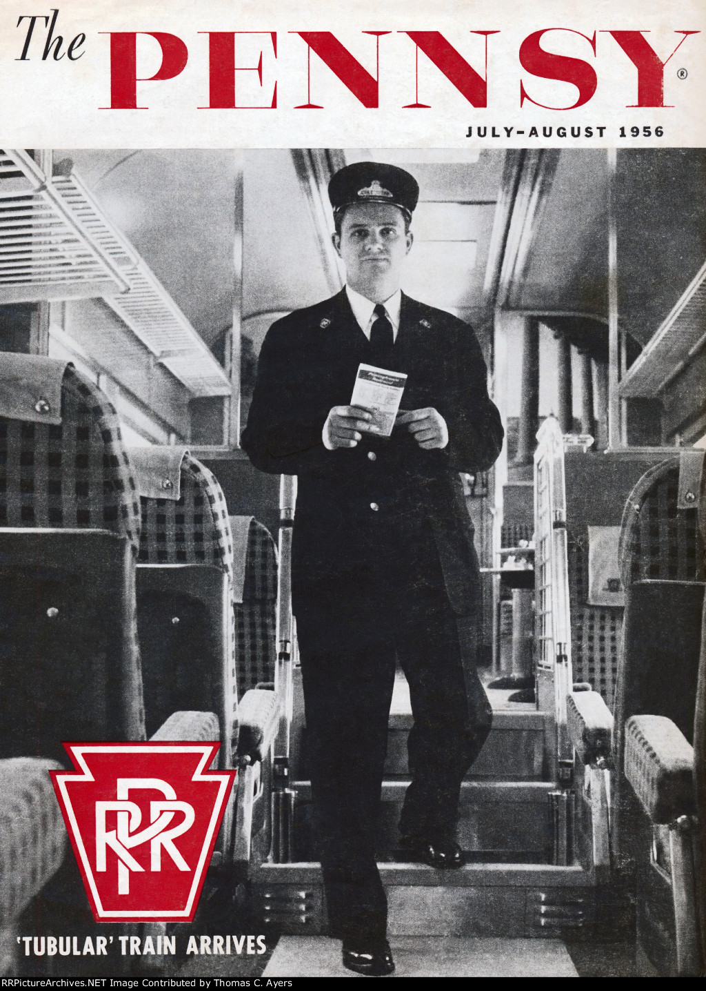 "PRR Gets 'Tubular' Train," Front Cover, 1956